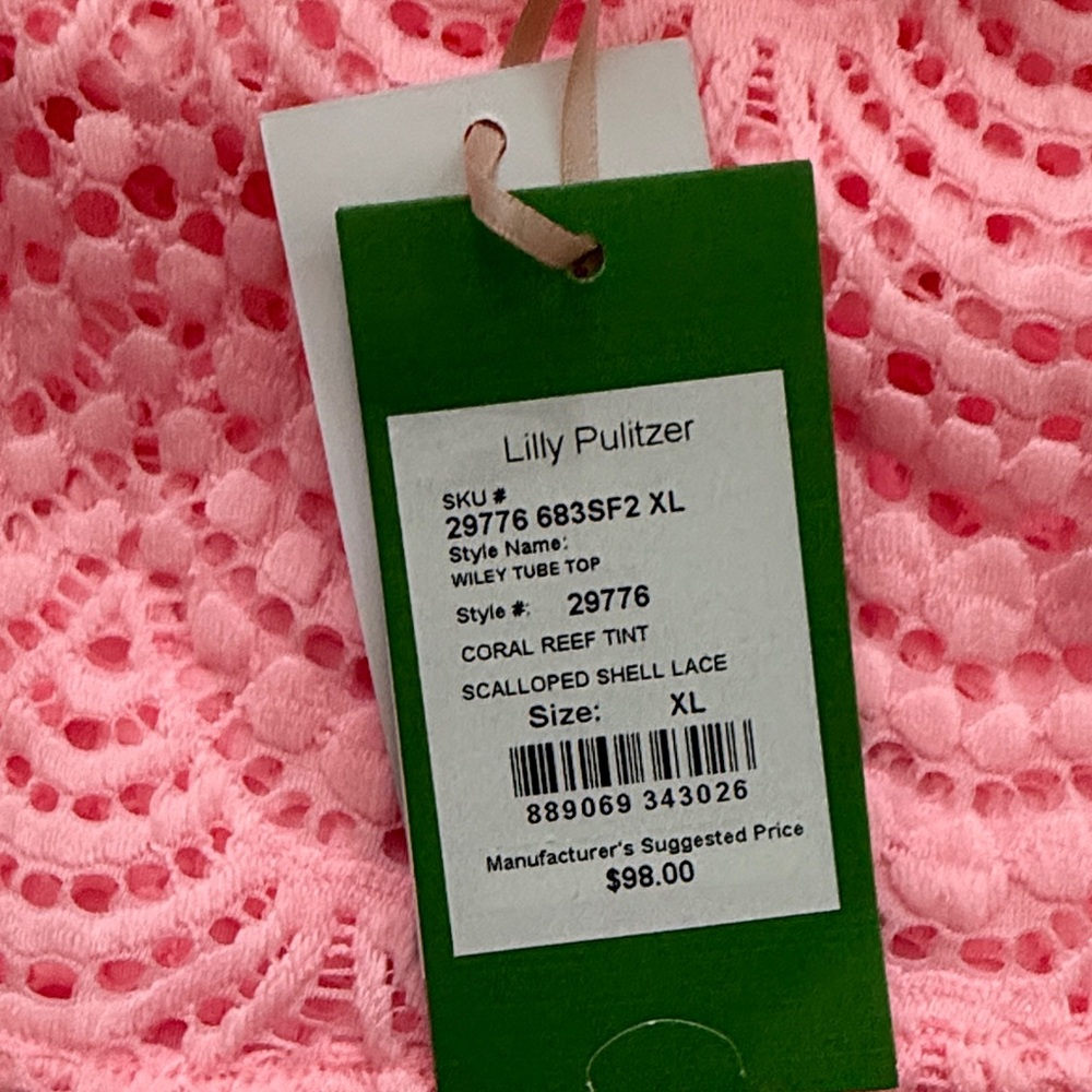Lilly Pulitzer Pink Lace Wiley Tube Top - Picture 3 of 8